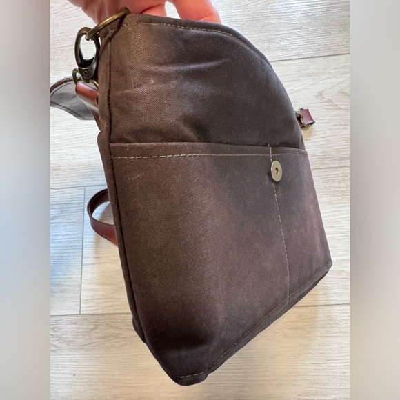 R RIVETER Bag Brown Leather Black Canvas Flap Crossbody Purse Handmade In USA - Picture 13 of 16